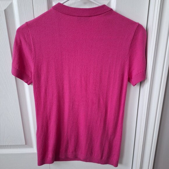 kate spade Barbie Pink Bejeweled Collar Short Sleeve Top - Picture 3 of 8